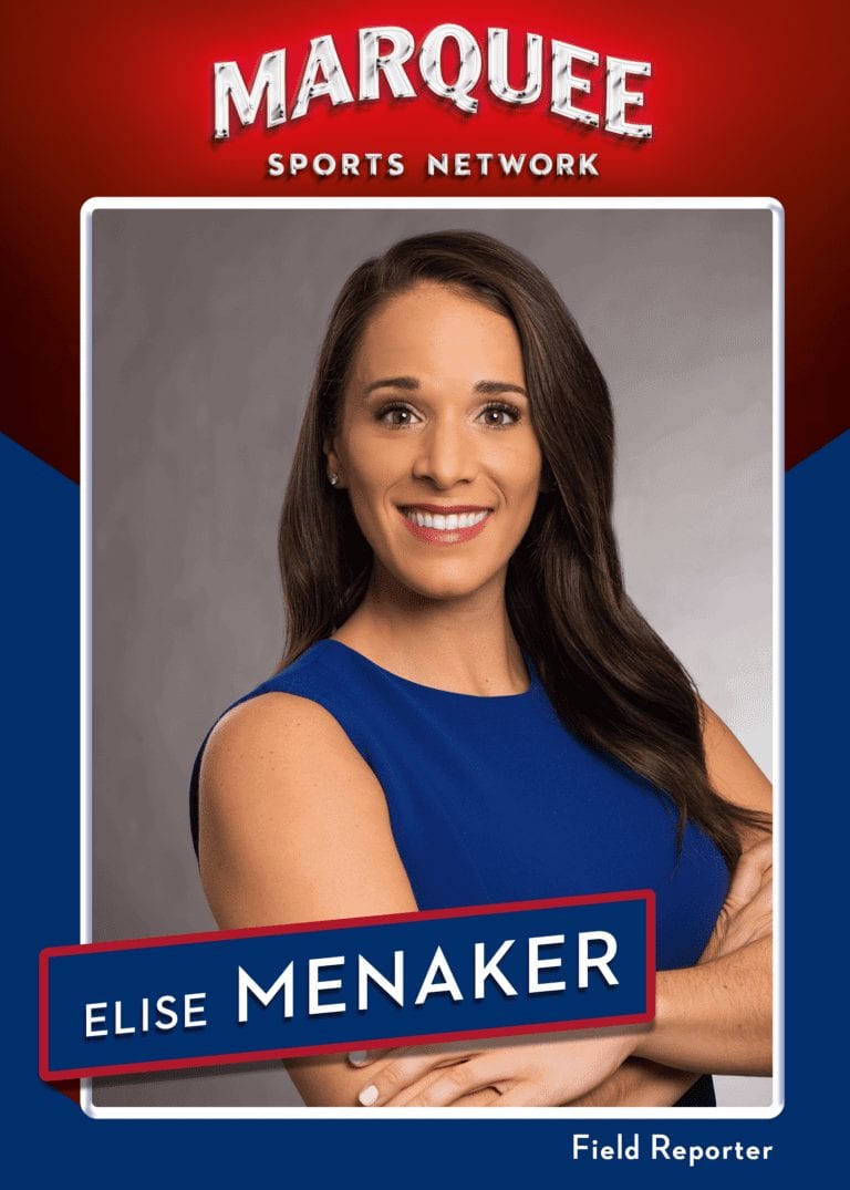 Elise Menaker baseball card - Marquee Sports Network - Television Home of the Chicago Cubs