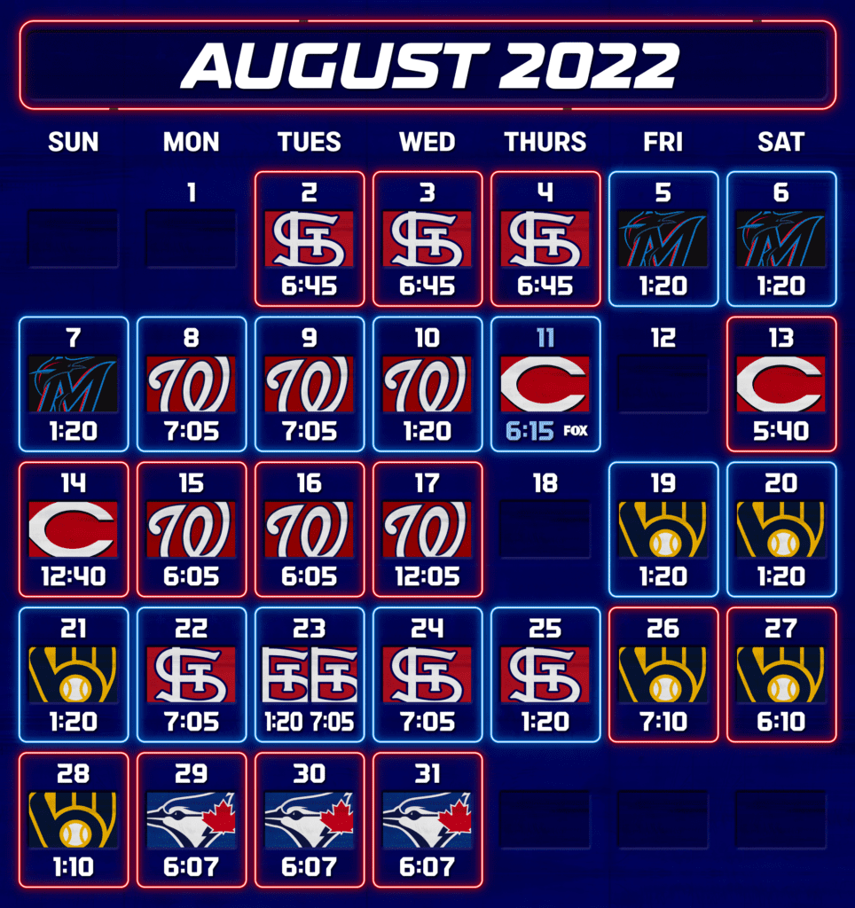 2022 Cubs Schedule August 2 Marquee Sports Network Television Home