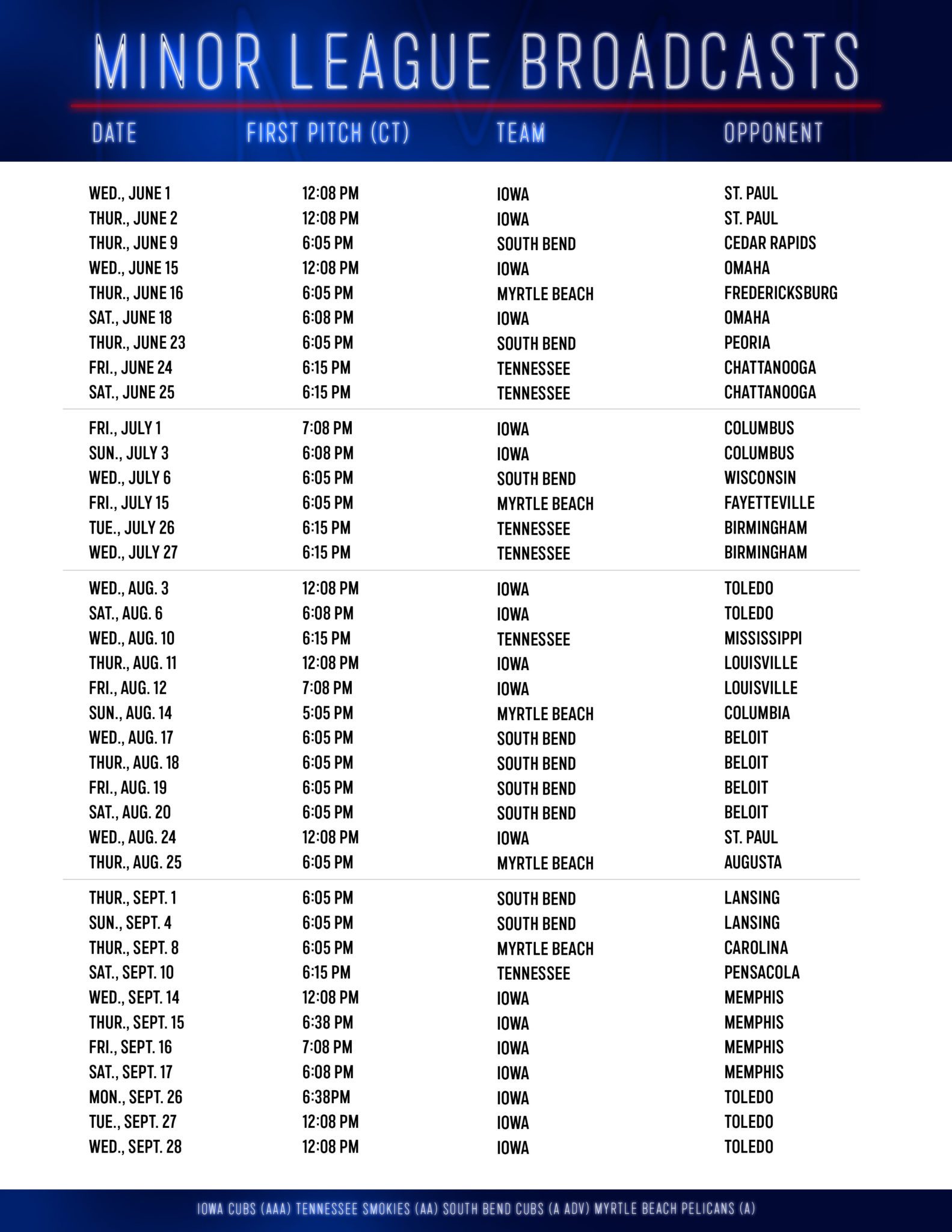 2022 Season Schedule – Niner Miners™